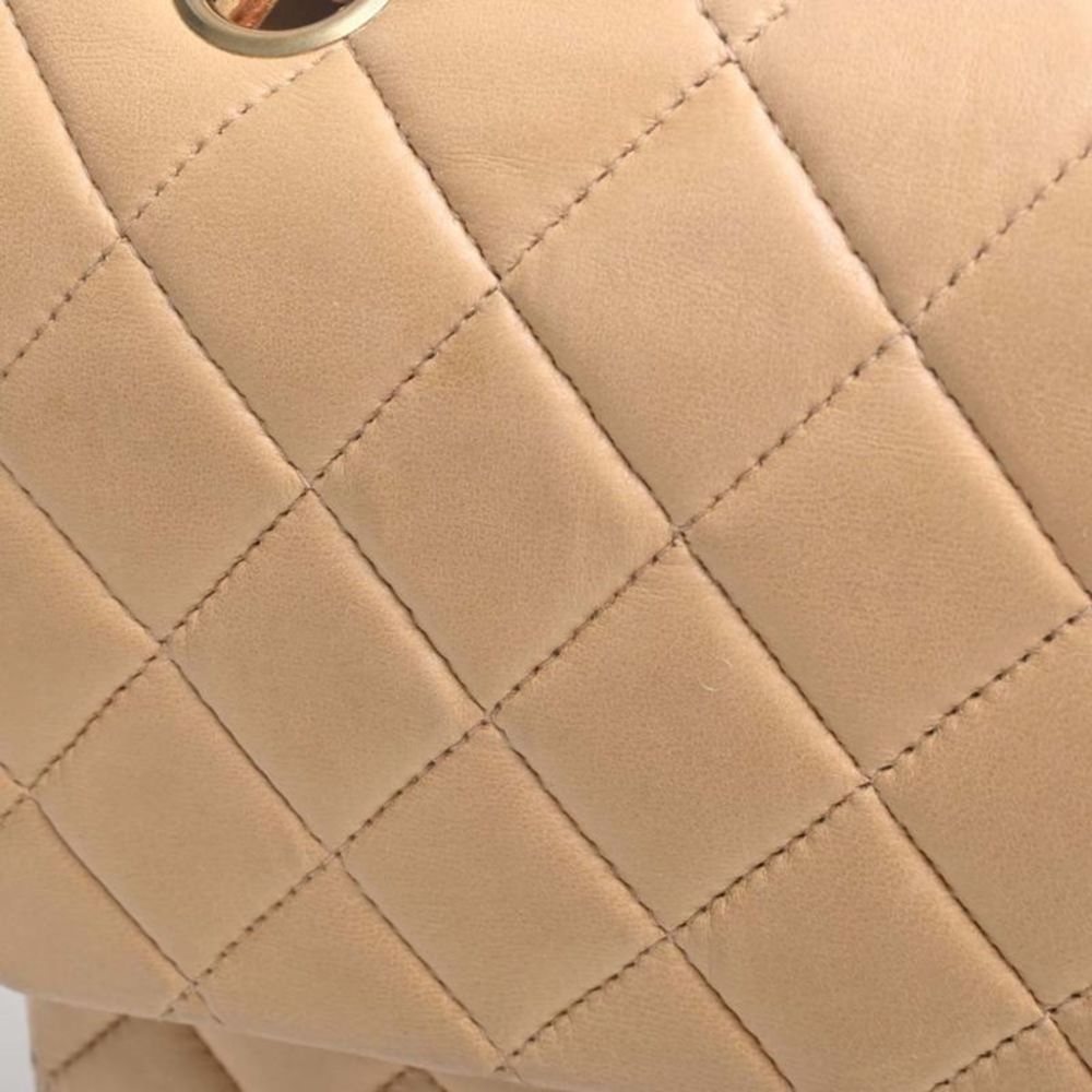 Chanel Double Flap Beige Leather Shoulder Bag (Pre-Owned) - Picture 8 of 10